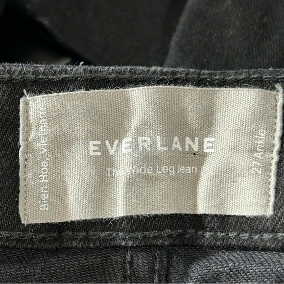 Everlane The Wide Leg Jean Denim Button Fly Women's Black Size 27 Ankle - Picture 4 of 11
